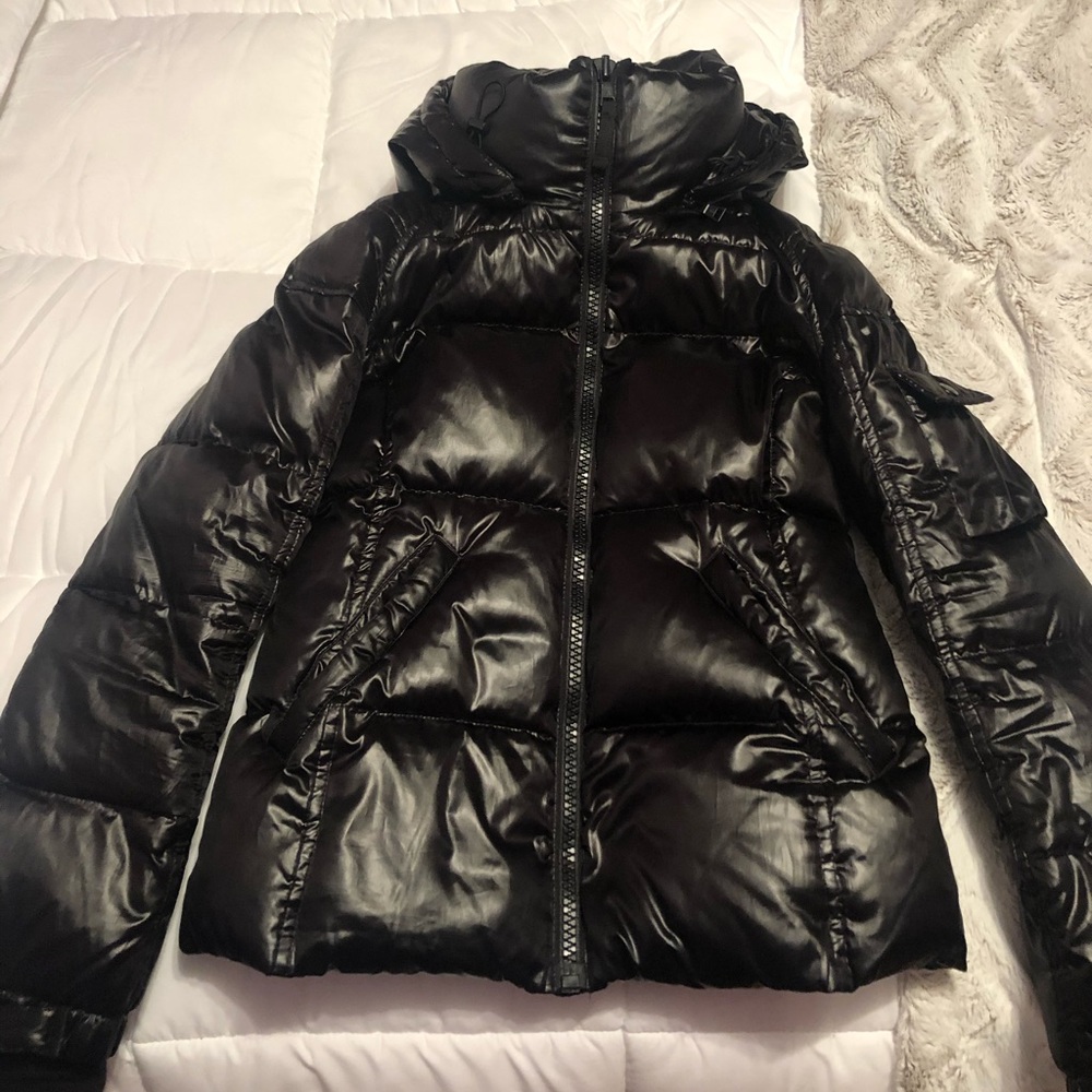 S13 Kylie hooded black down puffer jacket